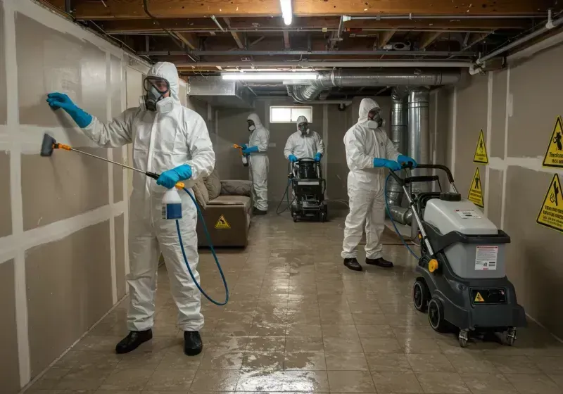 Basement Moisture Removal and Structural Drying process in Jackson, MS